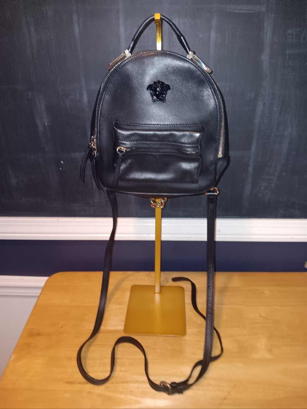 Versace Mini Palazzo Leather Medusa Chain Backpack